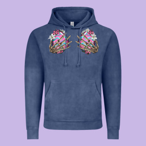 Easter Hands Skeleton Vintage Hoodie Designed By Jasminsmagicworld