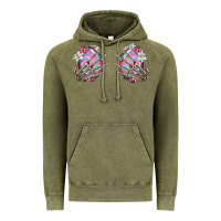 Vintage Olive easter hands skeleton Vintage Hoodie - Jasminsmagicworld