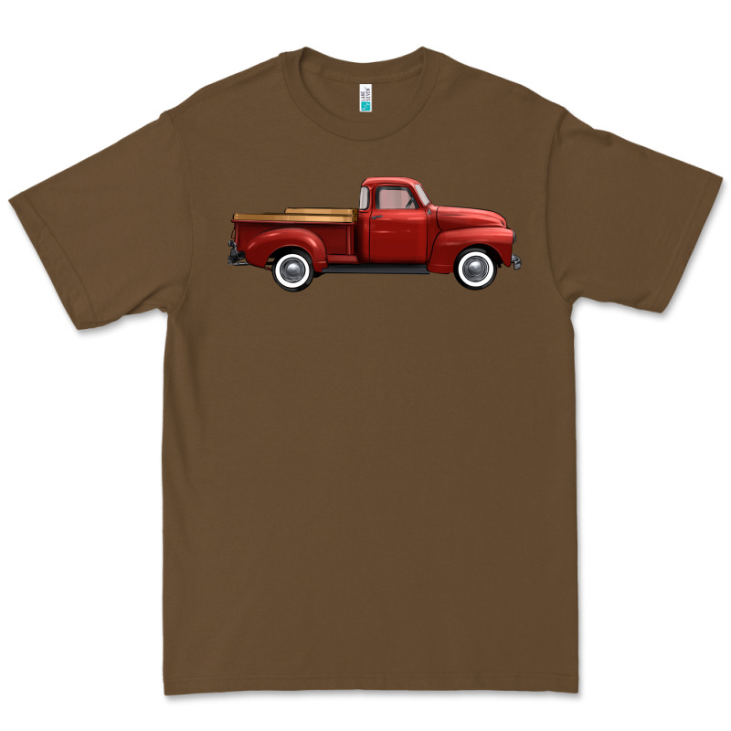 Western Red Truck Right Side View Premium Tee by FaDigitalArtStudio | Teevron