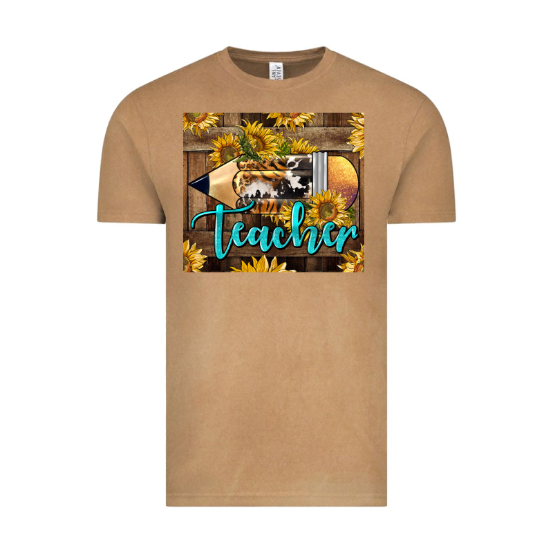 Western Teacher Pencil With Sunflowers Vintage Tee by LillyAllenDesigns | Teevron