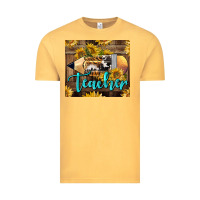Vintage Mustard Western Teacher Pencil With Sunflowers Vintage Tee - LillyAllenDesigns