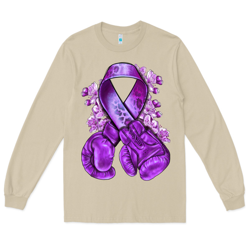 Domestic Violence Warrior Purple Ribbon Long Sleeve Tee by NancyCooperArtShop | Teevron