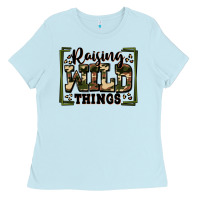Baby Blue raising wild things Ladies Tee - Zillion Design Studio