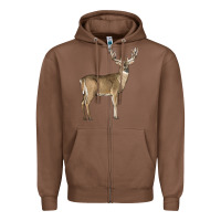 Chestnut white tailed buck deer Zipper Hoodie - LillyAllenDesigns