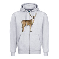 White Tailed Buck Deer Zipper Hoodie | Teevron