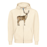 Sandshell white tailed buck deer Zipper Hoodie - LillyAllenDesigns