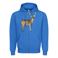 True Royal white tailed buck deer Zipper Hoodie - LillyAllenDesigns