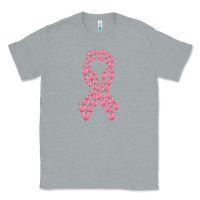 Heather Grey breast cancer ribbon Classic Tee - MaliasSmallBusiness