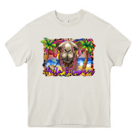 Cream hello summer camel at the beach Heavy Core Tee - BarkalooDesign
