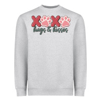 Heather Grey xoxo hugs and kisses Heavyweight Sweatshirt - MaliasSmallBusiness