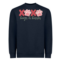 Navy xoxo hugs and kisses Heavyweight Sweatshirt - MaliasSmallBusiness
