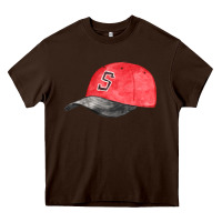 Chocolate Brown red softball cap fa element Heavy Core Tee - FaDigitalArtStudio