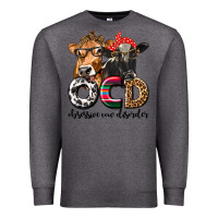 Charcoal Heather OCD Obsessive Cow Disorder Premium Sweatshirt - texasbilliewilder