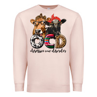 Pale Pink OCD Obsessive Cow Disorder Premium Sweatshirt - texasbilliewilder