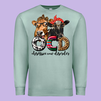 Ocd Obsessive Cow Disorder Premium Sweatshirt Designed By Texasbilliewilder