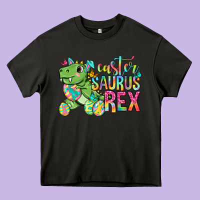 Easter Saurus Rex Easter Day Heavy Core Tee Designed By Neo Western