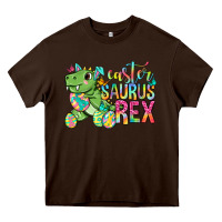 Chocolate Brown Easter Saurus Rex Easter Day Heavy Core Tee - Neo Western