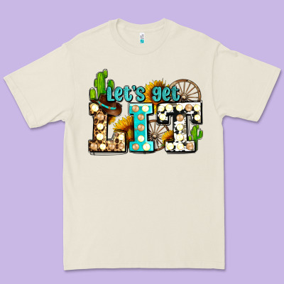 Western Lets Get Lit Ado Premium Tee Designed By Adodesignshop