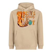 Give Cancer The Boot Kidney Cancer Orange Ribbon Heavyweight Hoodie | Teevron