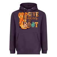 Plum Give Cancer the boot Kidney Cancer orange ribbon Heavyweight Hoodie - NancyCooperArtShop