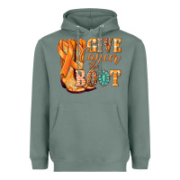 Sage Give Cancer the boot Kidney Cancer orange ribbon Heavyweight Hoodie - NancyCooperArtShop