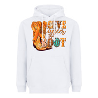 White Give Cancer the boot Kidney Cancer orange ribbon Heavyweight Hoodie - NancyCooperArtShop
