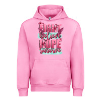 Fuchsia Pink fight believe hope survive cancer awareness Urban Hoodie - FaDigitalArtStudio