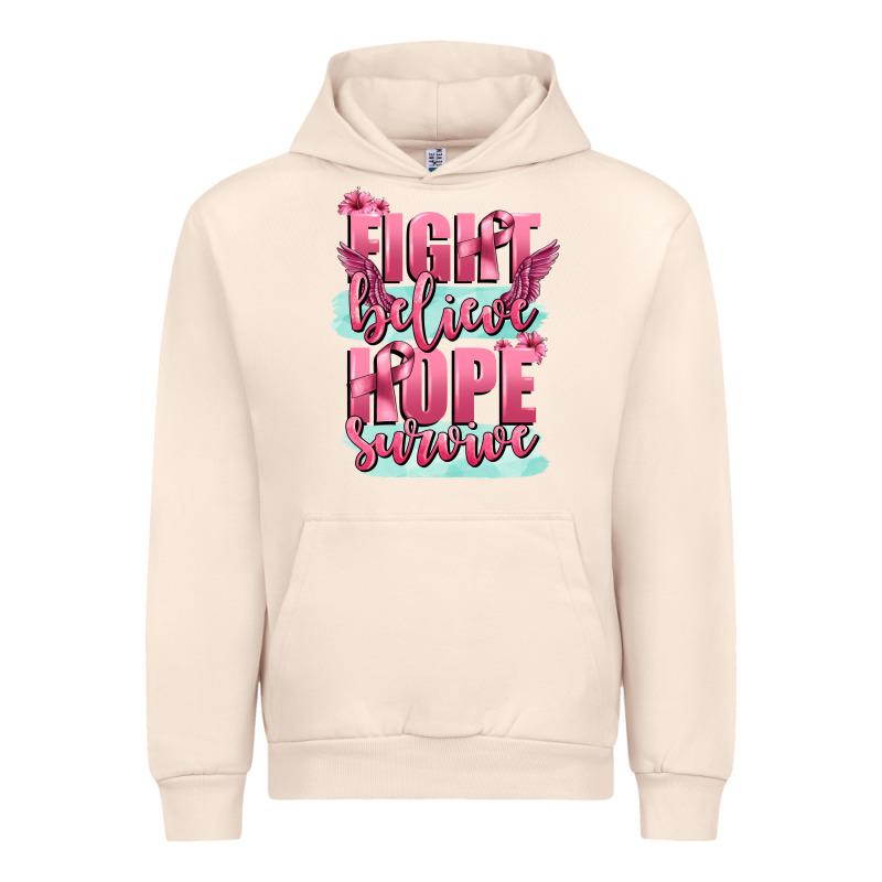 Fight Believe Hope Survive Cancer Awareness Urban Hoodie by FaDigitalArtStudio | Teevron