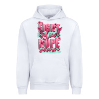 White fight believe hope survive cancer awareness Urban Hoodie - FaDigitalArtStudio