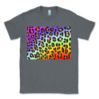 Charcoal Heather leopard background rainbow 3200x2400 Classic Tee - AdoDesignShop