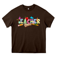 Chocolate Brown Easter Teacher Easter Day Heavy Core Tee - Neo Western