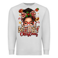 Dove Grey merry christmas messy bun Premium Sweatshirt - texasbilliewilder
