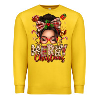 Lemon merry christmas messy bun Premium Sweatshirt - texasbilliewilder