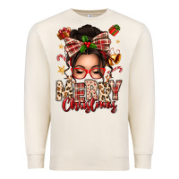 Sandshell merry christmas messy bun Premium Sweatshirt - texasbilliewilder