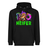 Black Boo Heifer Cow Heavyweight Hoodie - texasbilliewilder