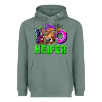Sage Boo Heifer Cow Heavyweight Hoodie - texasbilliewilder