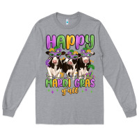 Heather Grey happy mardi gras y'all Long Sleeve Tee - MaliasSmallBusiness