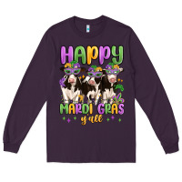 Plum happy mardi gras y'all Long Sleeve Tee - MaliasSmallBusiness