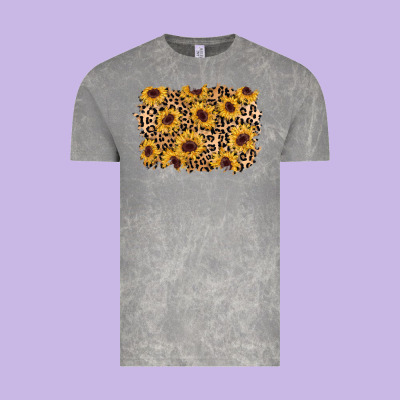 Sunflower Leopard Background Vintage Tee Designed By Adodesignshop