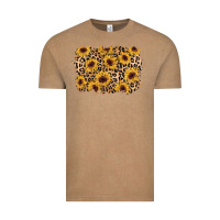 Vintage Coffee sunflower leopard background Vintage Tee - AdoDesignShop