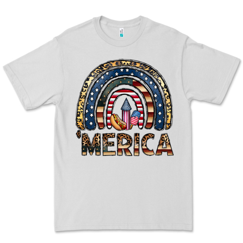 Merica Rainbow Premium Tee by CowhideDigitalArt | Teevron