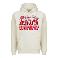 Oatmeal Heather All you need is love gnomies Valentine's Day Premium Hoodie - HowdyJamesFarm