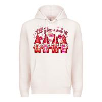 Pale Pink All you need is love gnomies Valentine's Day Premium Hoodie - HowdyJamesFarm