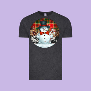 Western Snowman Christmas Ornament Vintage Tee Designed By Jasminsmagicworld