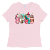 Bubblegum Pink rock hand coffee cups Ladies Tee - Zillion Design Studio