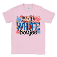 Bubblegum Pink red white boujee Classic Tee - MaliasSmallBusiness