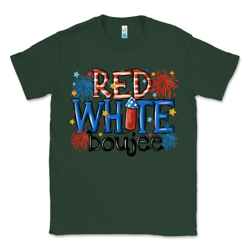 Red White Boujee Classic Tee by MaliasSmallBusiness | Teevron