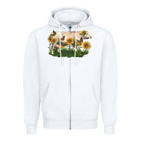 White charolais cow with sunflower Zipper Hoodie - LillyAllenDesigns