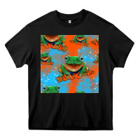 Black funny frogs seamless pattern Heavy Core Tee - HRA Design Shop