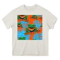 Cream funny frogs seamless pattern Heavy Core Tee - HRA Design Shop